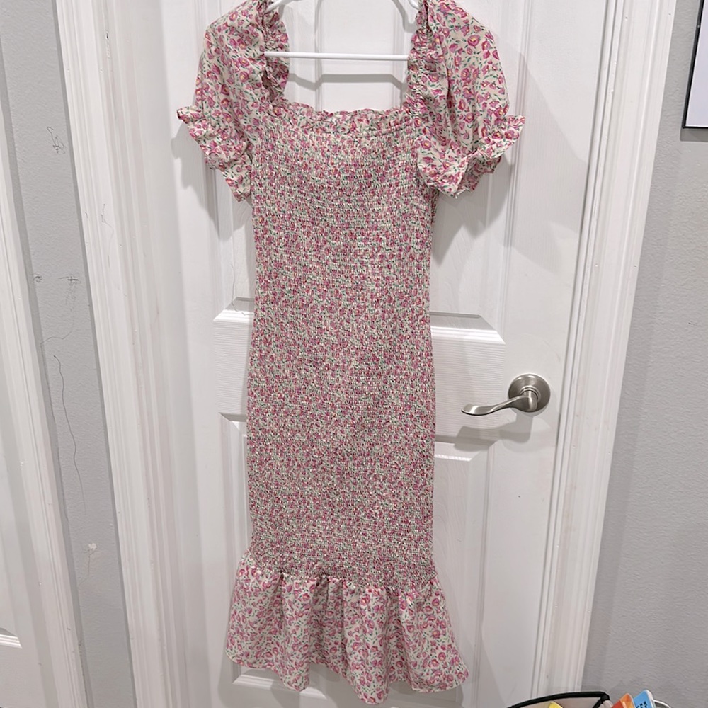 Pretty Garden pink floral long dress
